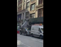 Big rodent figurine seen near car