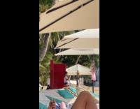 Man films and hit by red beach door