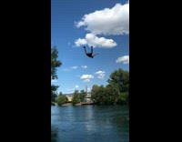 Collab SendItOfficiall - Man shirtless jumps and dive from rooftop