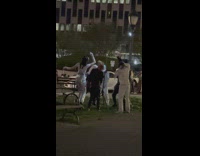 Women dances wild and record at night in NY 