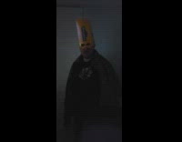 Guy wear box say justice deep voice