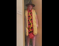 Girl wears wicked weiner halloween costume and remakes popular video 