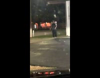 Guy parking lot night time kung fu fighting