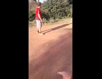 Man drive motorcycle fall down while stopping