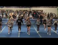 Girl on cheer squad flip in sync fail 