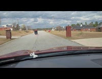 Trash bins in different positions on road