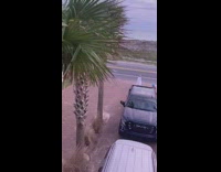 White ghost costume black hat girl truck 