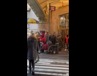 Group of men WW2 military uniform street