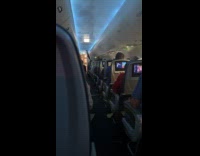 Mist forms inside airplane 