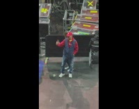 Jolly Lady Dances to Live Music Concert