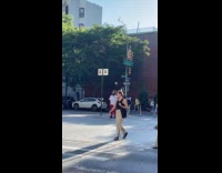 Crazy man talk to no one street