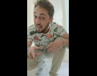 Guy belt cup holder infomercial parody cartwheel