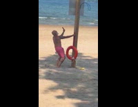 Collab IITW - Old man dances by the beach post