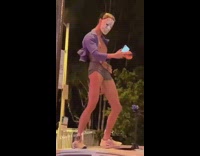 Man mask polo dance car roof selfie