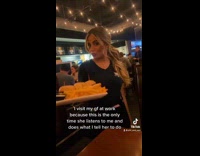 Guy visits girlfriend at restaurant job