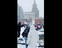 Collab WINY - NYC Washington Square Park Snowball Fight 