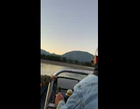 First person pov of boat jump over rocks