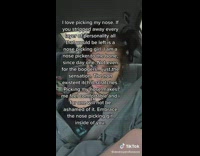 Girl loves to pick nose