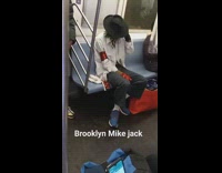 Man wear Michael Jackson costume in subway