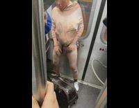 Guy in Trump baby costume dances on subway Part 1 