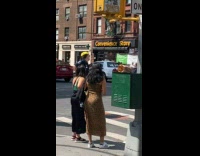 Cop calls man standing on the crosswalk