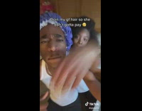 Guy does his girlfriends hair so she doesnt have to pay