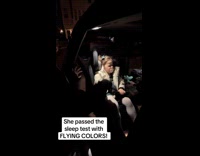 Baby sleeping in car test