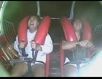 Two girls ride rollercoaster one passes out 