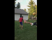 Collab Kale Salad IG - Guy girl run into each other ball