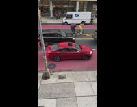 Guy shouts loud inside his red car park in NY 