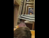 Woman with open umbrella on her head