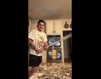 Baked man baking pizza 