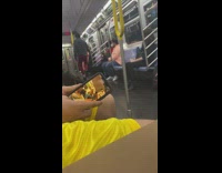 Man does flips and break dances on train handrail