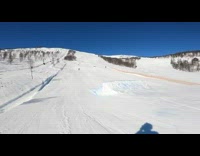 Collab SendItOfficiall - Person ski jump from the snow ramp but fell down