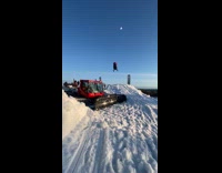 Collab SendItOfficiall - Man on a snow mobile jumps on a ramp over a snowplow truck Part 2