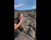 Guy lights a joint with lava 