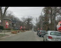 Street tradition put santa in front of house