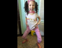 Collab KaleSaladIG - Girl pink cape dances twerks to Spanish song