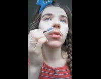 Lady Trims and Takes Care of its Moustache