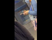 Woman long nails erotic bag inside subway