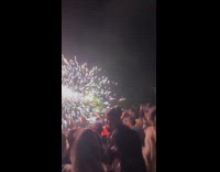 Firework went sideways towards crowd that watches