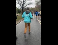 Guy joins race looks running to work