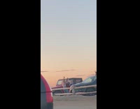  Girl white spaghetti strap dance sunset car