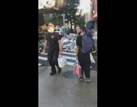 Large amount of trash on street accident