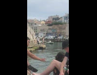 Girl white bikini stand pose boat docks