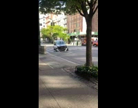 ADT van drives with no bumper 