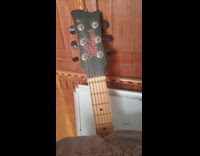 Guy lands on acoustic guitar starts playing