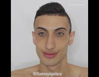 MUSIC Earring Guy Puts on Glitter Eye Shadow, Blonde Wig