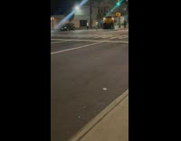 Traffic accident where taxi drove over giant middle divide