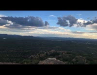Mountain Top View skies overlook Small town